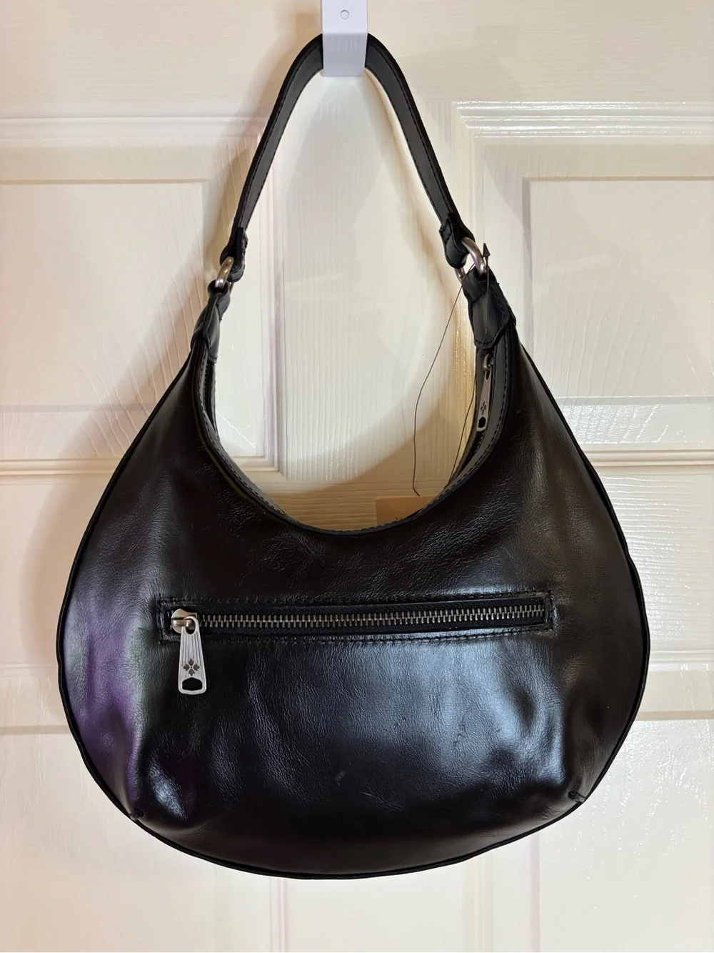 Patricia Nash Coco Crescent Black Leather Crescent Hobo